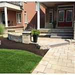 Mondrian pavers + Laffitt pillars and wall