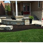 Mondrian pavers + Laffitt pillars and wall