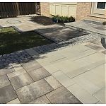 Multi Paver Patio with Flagstone Steps