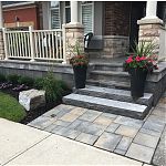 Mondrian Porch cladding, Limestone steps