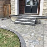 Mondrian pavers with Limestone steps